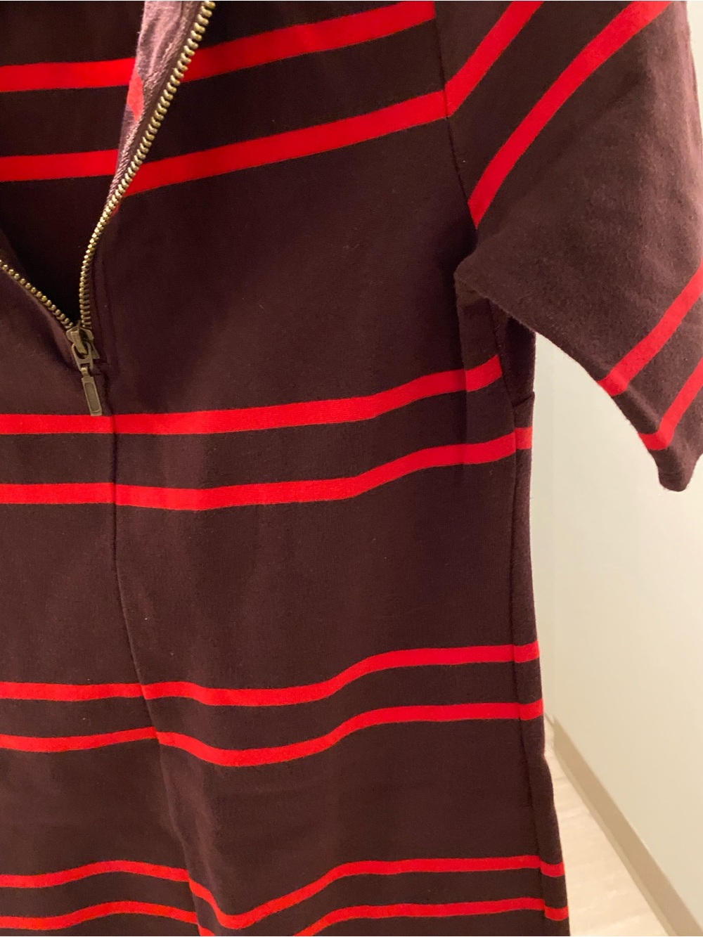 Old Navy Striped Midi Knit Dress in Red and Dark Brown - Picture 11 of 11